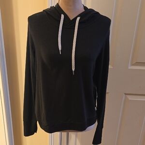 Vuori Black Hoodie with White Logo Patch